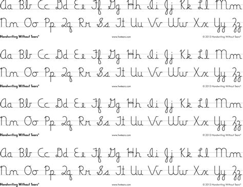 cursive alphabet desk strips  printable cursive alphabet