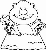 Groundhog Coloring Pages Printable Hog Happy Ground Color Kids Print Getcolorings sketch template