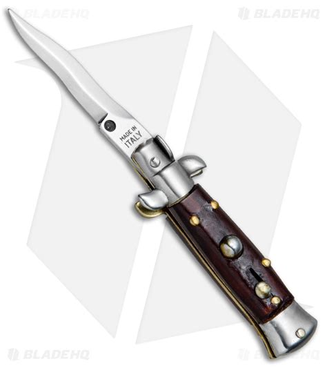 italian mini stiletto kris automatic knife gonzo wood  satin blade hq