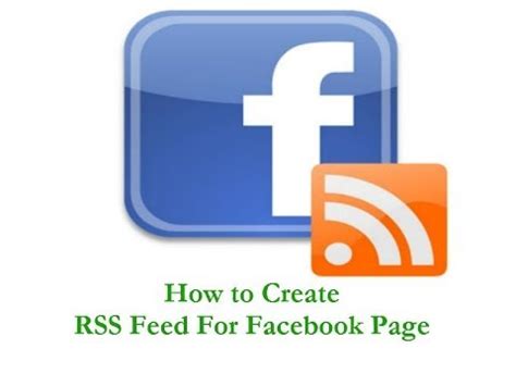 create rss feed  facebook page youtube