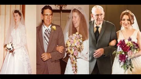 grandpa walks his wife daughter and granddaughter down the aisle in