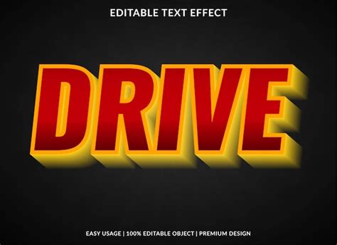 premium vector drive text effect template   bold style