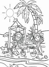 Coloring Pages Vacation Beach Color Groovy Girls Sand Castle Playing Pirate Fun Printable Getcolorings Kids sketch template