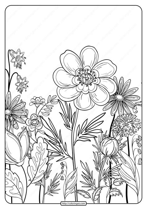 printable flower pattern coloring page   printable