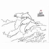 Traceables Sherpa Theartsherpa Dolphins Dancing Wave sketch template