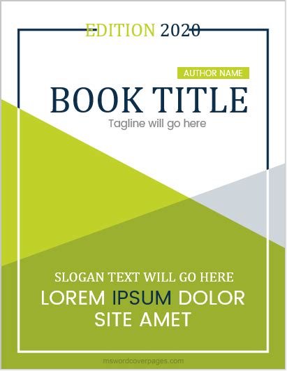 book cover page designs  ms word ms word cover page templates