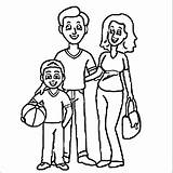 Coloring Family Clipart Father Mother Son Clip sketch template
