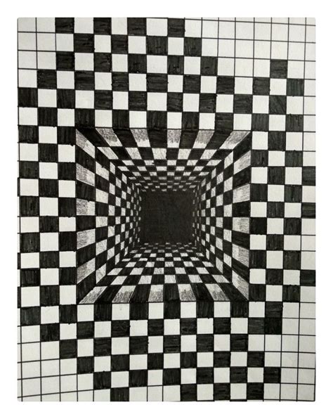 Made By Me Illusion Illusion Art Graph Paper Drawings