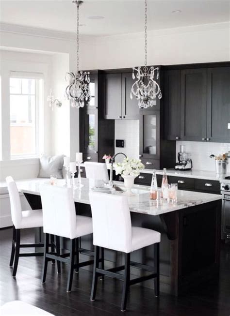 black  white dining table white kitchen design home decor black