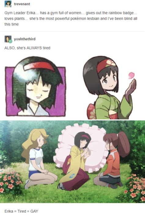 Trevenant Gym Leader Erika Has A Gym Full Of Women Gives