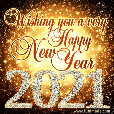 Wishing You A Very Happy New Year 2021 New Sparkly Gold Glitter