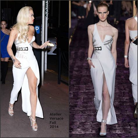 rita ora in atelier versace out in cannes fashion sizzle