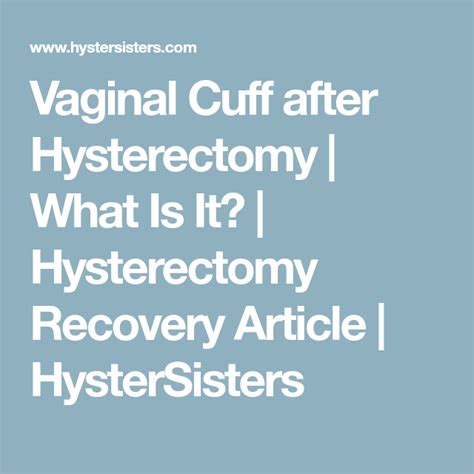 vaginal cuff after hysterectomy hysterectomy surgery recovery