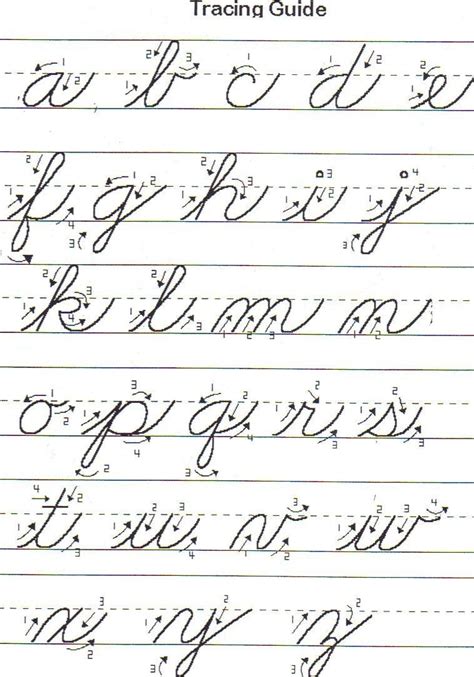 cursive chart  printable alphabet handwriting practice sheets