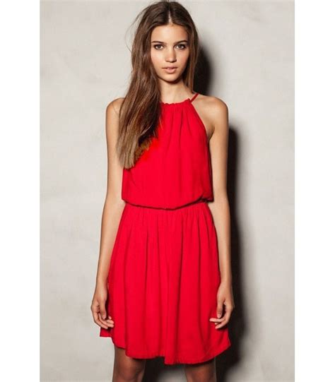 casual red summer dress