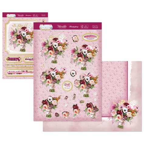 die cut decoupage set flourishing florals  rosy posy