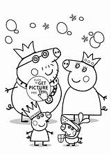 Peppa Pig Coloring Pages Printable Kids Family 4kids Gif sketch template