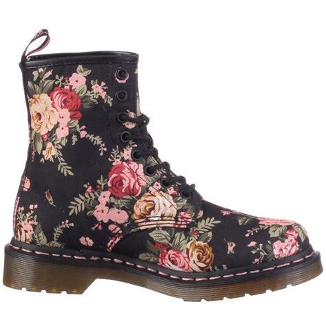 dr martens dr martens  eye victorian print ankle boots floral  multicolor floral lyst