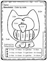Subtraction Color Owls Funky Teacherspayteachers Numbers sketch template