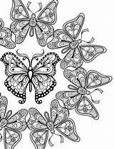 Coloring Pages Adults Printable Adult Butterflies Books Sheets Book Butterfly Mandalas Animal Insects Mandala Colouring Insect Flower Advanced Choose Board sketch template