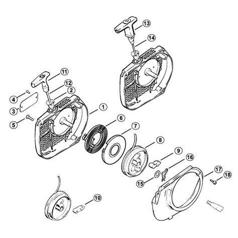 stihl  chainsaw sw parts diagram recoil