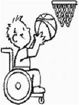 Coloring Basketball Wheelchair Playing Pages Special Needs Athlete Ws sketch template