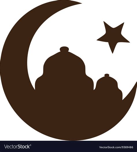 star  crescent symbol  islam royalty  vector