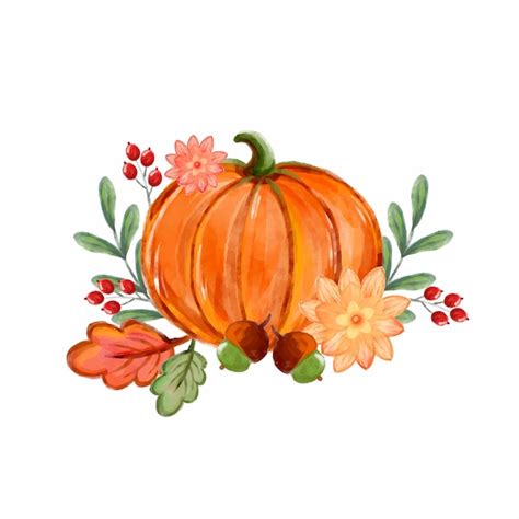 vector watercolor autumn illustration
