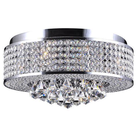 light  chrome flush mount chandelier chandelier crystal lights