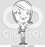 Adolescent Waving Outlined Coloring Vector Cory sketch template