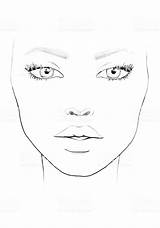 Facechart Charts Illustratie Vorlage Malplaatje Vrouwenportret sketch template