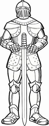 Knight Coloring Armor Pages Clip Printable Drawing Armour Suit Knights Coloriage Chevalier Color Outline Armure Kids Armadura God Guard Medieval sketch template