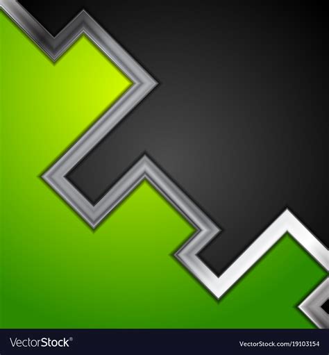 green  black abstract tech background vector image