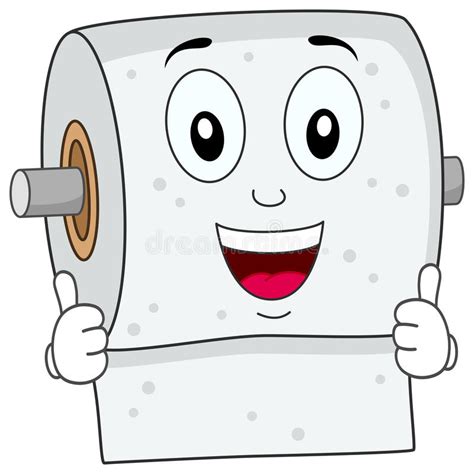 Funny Toilet Paper Smiling Character Stock Vector