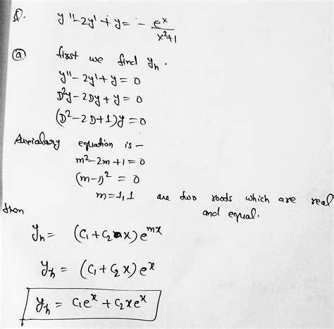 [solved] consider the differential equation y 2y y e x x 2