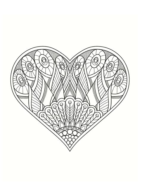 heart pattern coloring pages