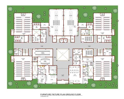 medical colleges ground floor plan cadbull