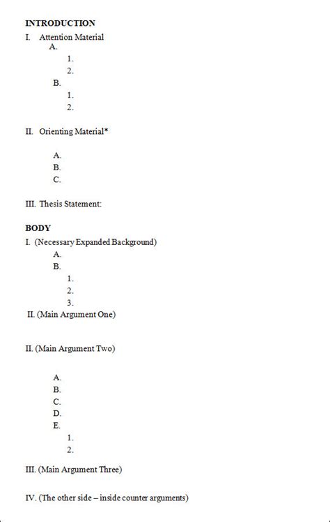 outline templates   ms word apple pages