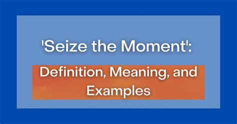 seize  moment definition meaning  examples