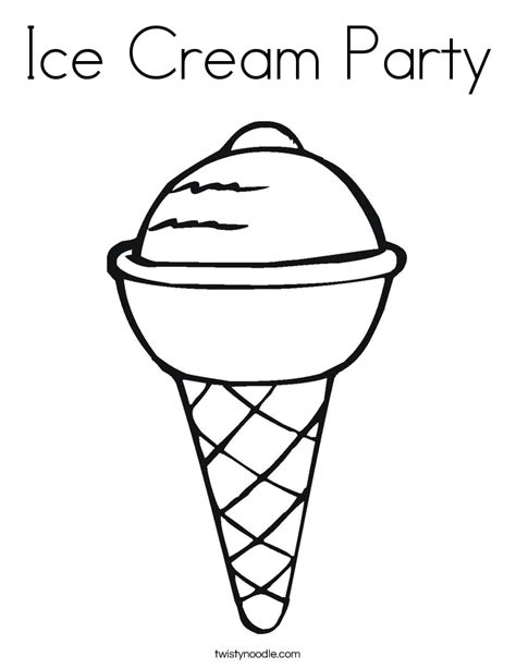 ice cream party coloring page twisty noodle