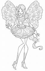 Winx Butterflix Flora Coloring Club Pages Drawing Tynix Trix Mermaid Getdrawings sketch template