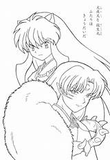 Inuyasha Coloring Pages Anime Kagome Sesshomaru Book Drawings Color Sketch Lineart Outline Printable Fargelegging Personajes Easy Inu Dibujo Kids Sketches sketch template