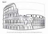 Colosseum Draw Step Drawing Architecture Simple Sketch Wonders Easy Drawings Sketches Kids Coloring Drawingtutorials101 Template 3d Make Pages Visit Tutorial sketch template