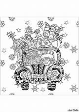 Christmas Car Coloring Pages Gifts Adults Adult Add Fill Driven Snowman Colors Little These Some Justcolor Events sketch template