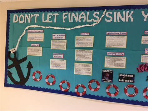 don t let finals sink you sea and ocean themed bulletin board finals