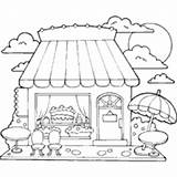 Coloring Candy Shop Cake Sweets Pages Sweet Food Surfnetkids Cakes sketch template