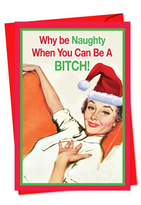 Being Naughty Hilarious Christmas Printed Greeting Card