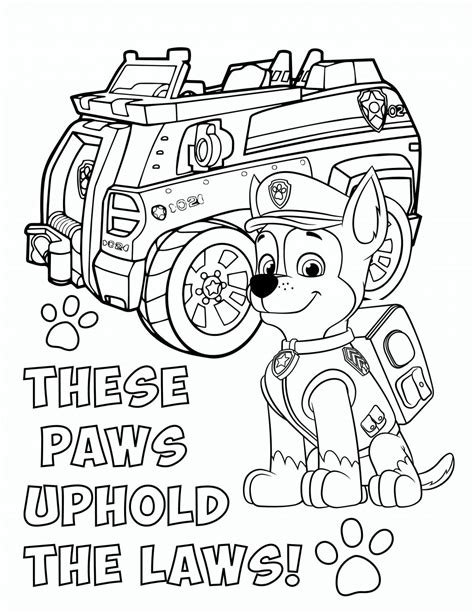 chase paw patrol coloring page coloring pages pawatrol
