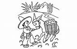 Coloring Donkey Pages Mexican Pulling Boy Little Baby Getcolorings Colorluna sketch template