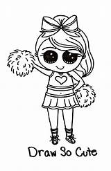 Coloring Pages Cheerleader Cute Draw So Unicorn Drawing Printable Girls People Girl Drawings Print Disney Cheer Color Kids Chibi Gy sketch template